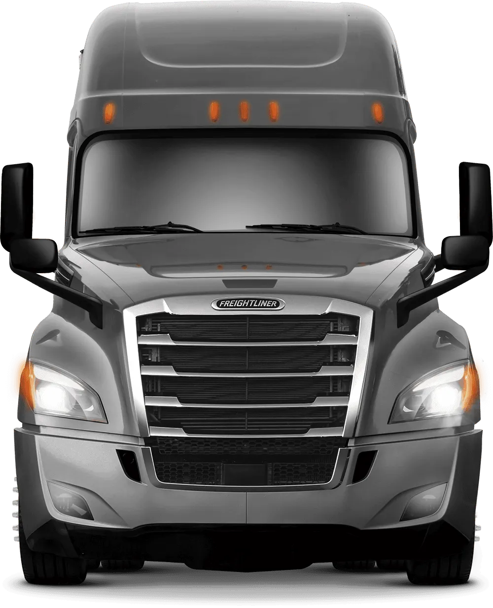 Grille Guard XG-150 Bumper Protection for Freightliner Cascadia Plastic Bumper Semi-Trucks - Gray Cascadia Big Rig Deer Guard