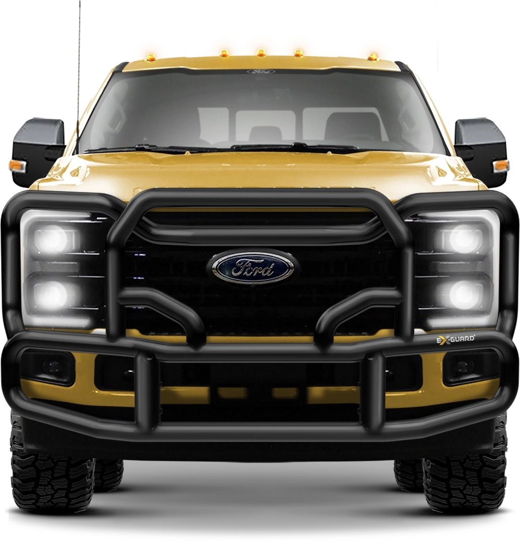 Ford F350 Grille Guard Bumper Protection Yellow Truck