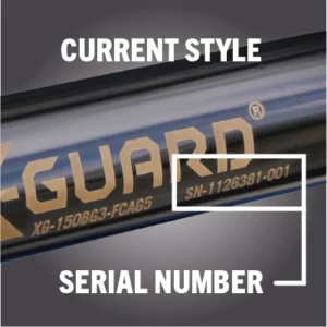 Current etched Ex-Guard logo and serial-number style