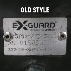 Older Ex-Guard metal logo and serial-number plate